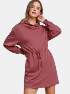 Umgee Rosewood Knit Dress Long Sleeve Athleisure NWT